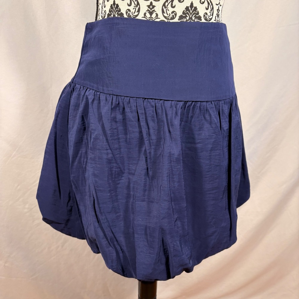 A New Day Navy Blue Bubble Mini Skirt Modal Blend Size 6 NWT 018053235 - Picture 2 of 8